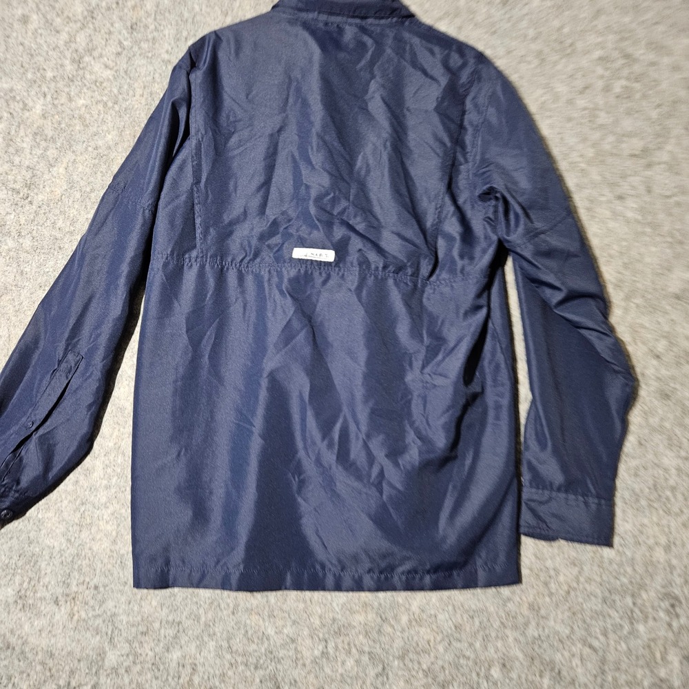 Habit Mens M Fishing Shirt Long Sleeve Button Down Vented Peacoat Blue - Picture 3 of 7